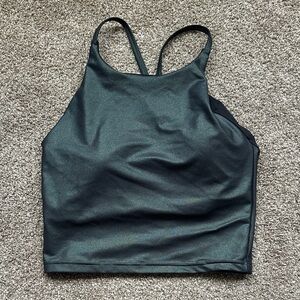 Shimmering Dark Green Crop Top